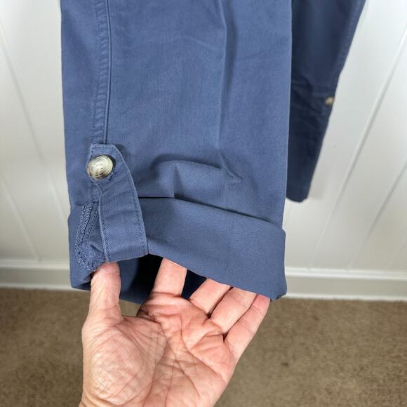 L.L. Bean Pants Women’s 12 Blue Gray Favorite Fit Cargo Utility Pockets Outdoors - Picture 4 of 9